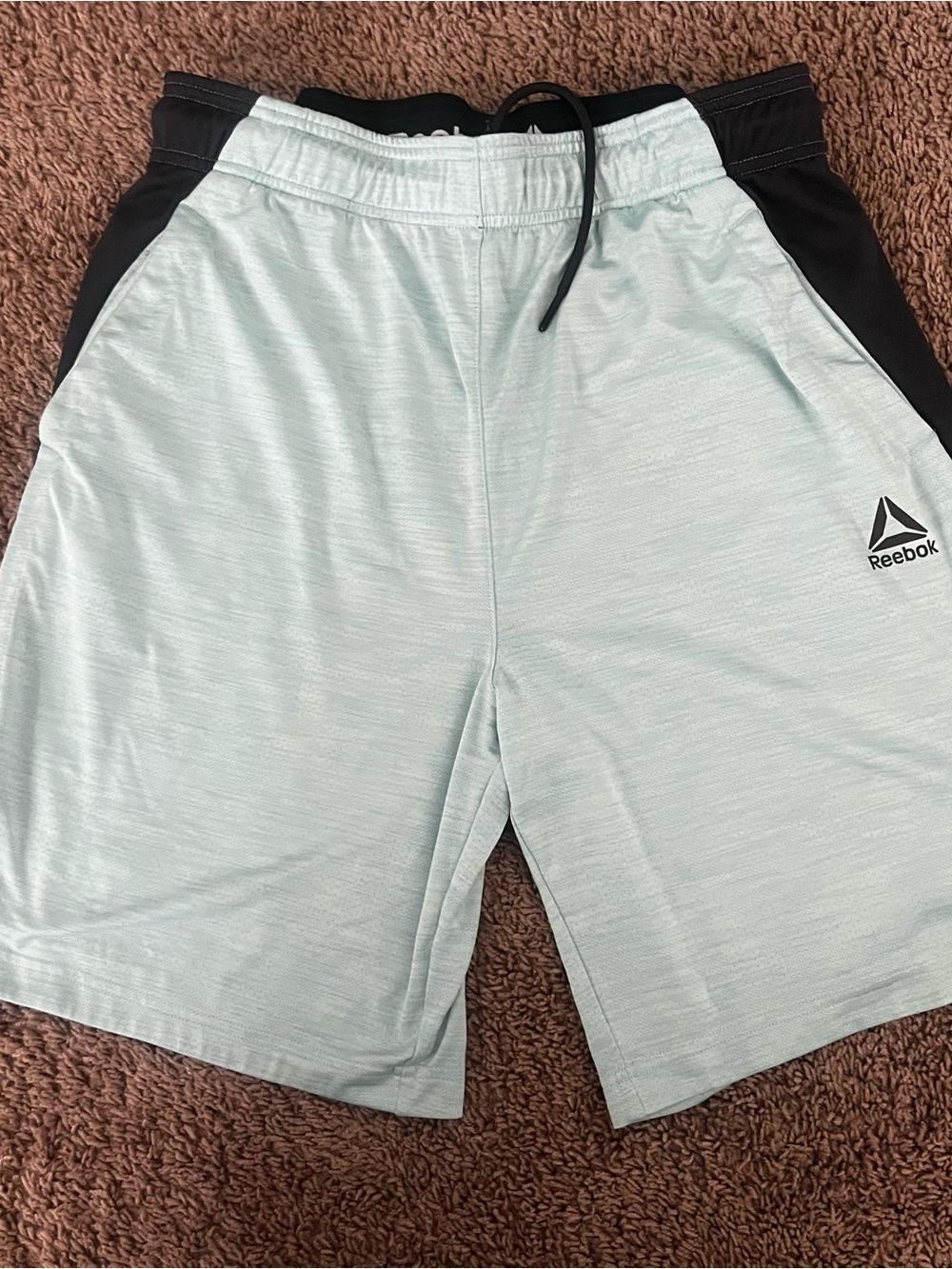 Reebok Men's Light Mint Athletic Shorts with Black Trim